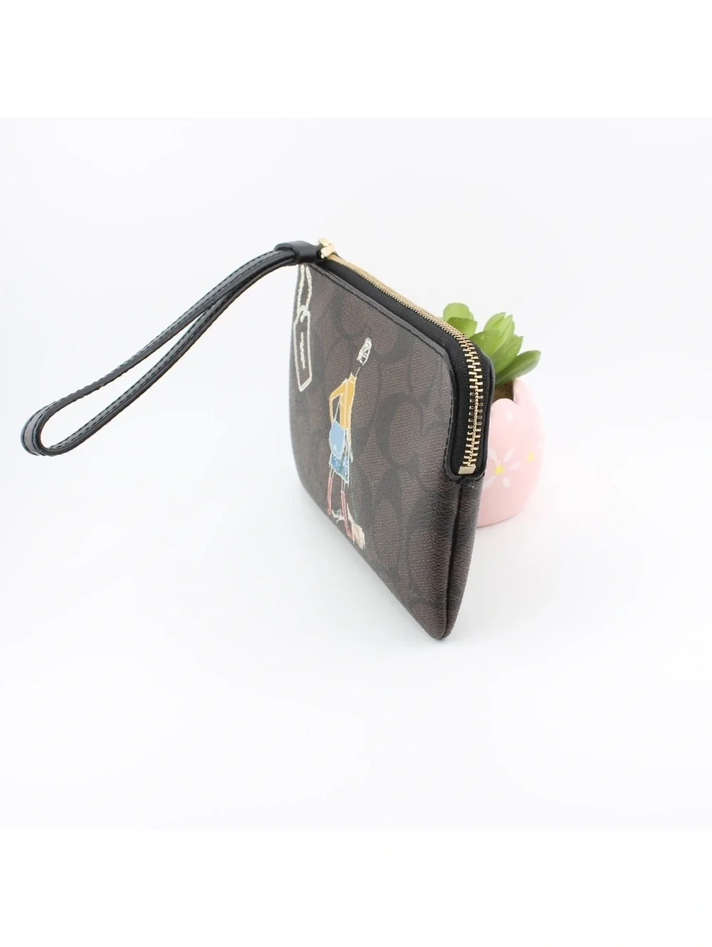 Coach Signature Bonnie Cashin Print Corner Zip Wristlet